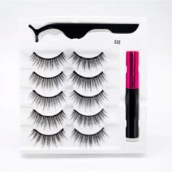 DW4Trading Magnetische Wimpers Met Eyeliner Set - Herbruikbaar - 5 Paar - Zwart