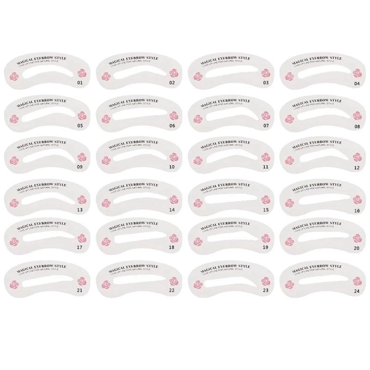 LOUZIR Wenkbrauw Sjablonen Set - 24 Stuks - Wenkbrauw Tekenen 8 LOUZIR Wenkbrauw Sjablonen Set - 24 Stuks - Wenkbrauw Tekenen - Afbeelding 6