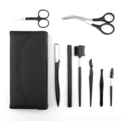 Wenkbrauw Trimmer Set - 8-delig – Met Epileer Pincet, 2x Wenkbrauw Schaartje, 2x Wenkbrauwmesje, Wenkbrauw Borstel, Wenkbrauwpotlood, Spoolie – In Stevige Etui - Zwart -Mooi Leven 1200x1200 1025