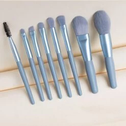 Merkloos ''OP=OP'' Make Up Kwasten Set - Make Up Organizer - Reis Set - Blauw - 8 Delig - Korte Kwasten - Professioneel - Make Up Kwasten Set Met Etui - Stijlvol - Leder - Eyeliner - Oogschaduw - Blusher - Poederkwast -Mooi Leven 1200x1200 1166