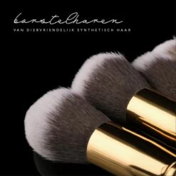 Evvie Set Van 10 Make-up Kwasten Kabuki - Wit-Goud -Mooi Leven 1200x1200 1170
