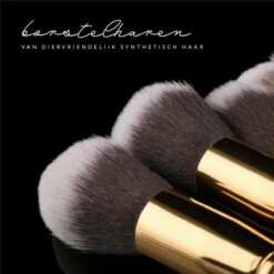 Evvie Set Van 10 Make-up Kwasten Kabuki In Etui Marble - Zwart-Goud -Mooi Leven 1200x1200 1174