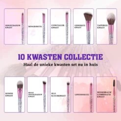 Make Up Kwasten Set - Make Up Brush - Oogschaduw - Foundation Kwast - Poeder Kwast - Brush - Make Up - Cosmetica - Kwasten Set – Make Up Tasje - 10 Stuks -Mooi Leven 1200x1200 1182