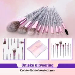 Make Up Kwasten Set - Make Up Brush - Oogschaduw - Foundation Kwast - Poeder Kwast - Brush - Make Up - Cosmetica - Kwasten Set – Make Up Tasje - 10 Stuks -Mooi Leven 1200x1200 1183