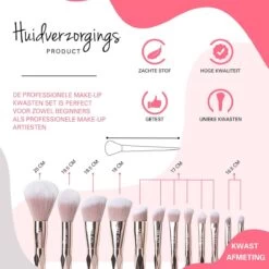 BeauRose Make Up Kwasten Set - Make Up Brush - Oogschaduw - Foundation Kwast - Poeder Kwast - Brush - Make Up - Cosmetica - Kwasten Set – Make Up Tasje - 12 Stuks -Mooi Leven 1200x1200 1247
