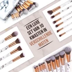 Luxe Make Up Kwasten Set - Make Up Brush - Oogschaduw – Beauty - Foundation Kwast - Poederkwast - Brush - Make Up - Cosmetica - Kwasten Set – Make Up Etui - Make Up Penselen Set – Make Up Set -Mooi Leven 1200x1200 1300