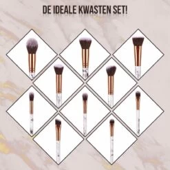 Luxe Make Up Kwasten Set - Make Up Brush - Oogschaduw – Beauty - Foundation Kwast - Poederkwast - Brush - Make Up - Cosmetica - Kwasten Set – Make Up Etui - Make Up Penselen Set – Make Up Set -Mooi Leven 1200x1200 1301