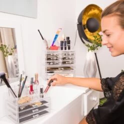 Relaxdays Make-up Organizer Klein - Stapelbaar - Sieradendoosje - Cosmetica - Opbergbox - Wit -Mooi Leven 1200x1200 1313