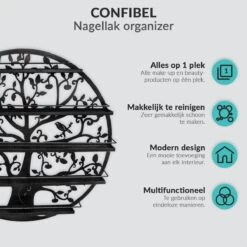 Confibel Nagellak Houder - Nagellak Flesjes Organizer - Essentiële Oliën Organizer - Rek Voor Flesjes - Wanddecoratie - Zwart 23 Confibel Nagellak Houder - Nagellak Flesjes Organizer - Essentiële Oliën Organizer - Rek Voor Flesjes - Wanddecoratie - Zwart -Mooi Leven 1200x1200 1322