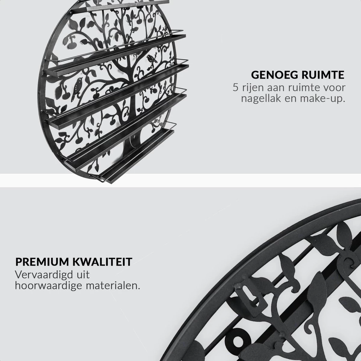 Confibel Nagellak Houder - Nagellak Flesjes Organizer - Essentiële Oliën Organizer - Rek Voor Flesjes - Wanddecoratie - Zwart 10 Confibel Nagellak Houder - Nagellak Flesjes Organizer - Essentiële Oliën Organizer - Rek Voor Flesjes - Wanddecoratie - Zwart - Afbeelding 8