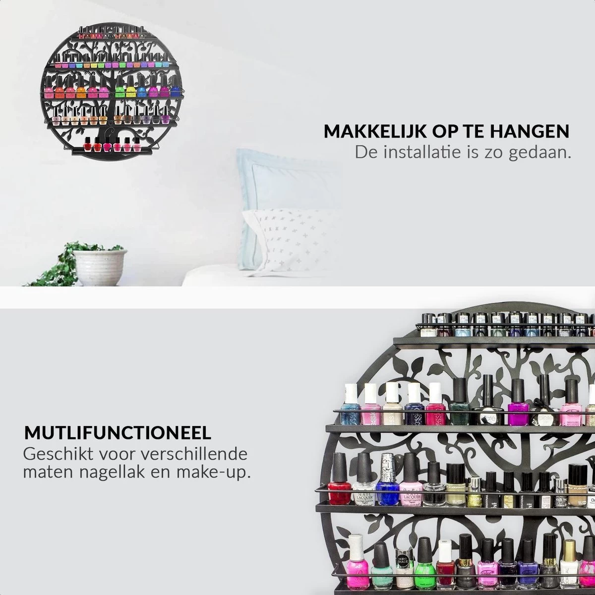 Confibel Nagellak Houder - Nagellak Flesjes Organizer - Essentiële Oliën Organizer - Rek Voor Flesjes - Wanddecoratie - Zwart 11 Confibel Nagellak Houder - Nagellak Flesjes Organizer - Essentiële Oliën Organizer - Rek Voor Flesjes - Wanddecoratie - Zwart - Afbeelding 9