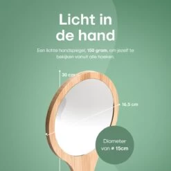 Bamboe Handspiegel Met Handvat - 15 Cm - Make Up Spiegel / Scheerspiegel / Kappersspiegel - 150 Gram - Kapper -Mooi Leven 1200x1200 1371