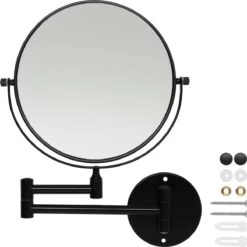 LYVION Make-up Spiegel - Scheerspiegel - Vergrootspiegel - 2 Spiegels - Voor Aan De Wand - Uitklapbaar - Verstelbaar - Cosmeticaspiegel - Dubbelzijdig - RVS - Zwart -Mooi Leven 1200x1200 1376