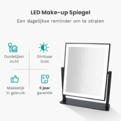 Mirlux Hollywood Spiegel Met Verlichting - Make Up - Visagie - Dimbaar LED Lampen Licht - Zwart -Mooi Leven 1200x1200 1382