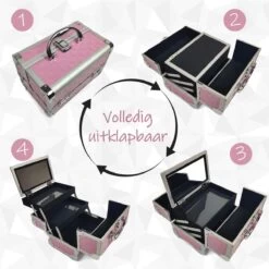 Make Up Koffer Meisjes En Dames Roze - Make Up Organizer Met Spiegel - Cosmetica Koffer - Beautycase Koffer -Mooi Leven 1200x1200 1405