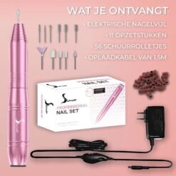 Simver Elektrische Nagelfrees - 11 Nagelvijl Bitjes En 56 Schuurrolletjes - Manicure / Pedicure - Roze - Cadeautip - Kerstcadeau -Mooi Leven 1200x1200 1465