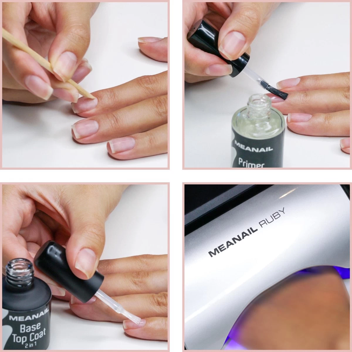 Méanail Gellak – Starterspakket - Primer 15ml - Base Coat 10ml - Top Coat 15ml - Voor Led Lamp - Gel Nagellak 7 Méanail Gellak – Starterspakket - Primer 15ml - Base Coat 10ml - Top Coat 15ml - Voor Led Lamp - Gel Nagellak - Afbeelding 5