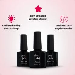 Miss Jules® Base & Top Coat & Primer 24 Ml - Gellak - Goede Aanhechting - Blijvend Glanzende Nagels -Mooi Leven 1200x1200 1619