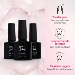 Miss Jules® Base & Top Coat & Primer 24 Ml - Gellak - Goede Aanhechting - Blijvend Glanzende Nagels -Mooi Leven 1200x1200 1620