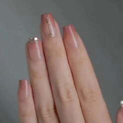 Merkloos Press On Nails - Nep Nagels - Roze Naturel - Square Oval - Manicure - Plak Nagels - Kunstnagels Nailart - Zelfklevend