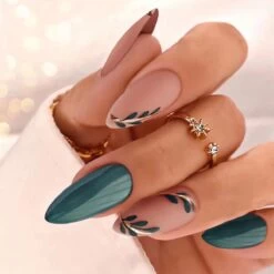 Merkloos Press On Nails - Nep Nagels - Roze Groen - Almond - Manicure - Plak Nagels - Kunstnagels Nailart - Zelfklevend -Mooi Leven 1200x1200 1803