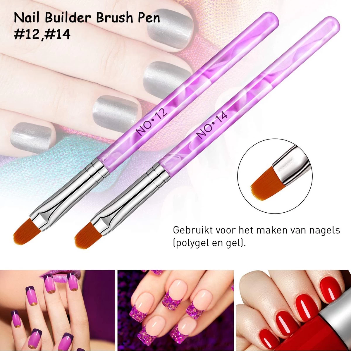 Merkloos 7 Roze Penselen Voor Gel/ Polygel En Glitter - Nagel Kwasten - Nail Brush 5 Merkloos 7 Roze Penselen Voor Gel/ Polygel En Glitter - Nagel Kwasten - Nail Brush - Afbeelding 3
