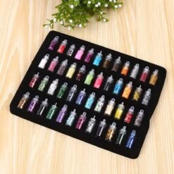 48 Potjes Glitter / Decoratie Voor Nail Art / Knutselen - Sparkolia Glitters Nagel Decoratie Set- 3D Nail Art Voor Gellak, Acryl Of Nagellak - Glitter, Poeder, Holografisch, Vlokken, Pailletten, Shimmer, Rhinestone - Verschillende Kleuren -Mooi Leven 1200x1200 1856