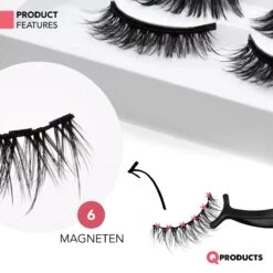 Qproducts Magnetische Wimpers - Nepwimpers - Wimperset Van 10 Wimpers 4 Eyeliners En Pincet - Inclusief Wimper Bewaardoos Met Ingebouwd Spiegeltje - Magneet Wimpers - Magnetic Lashes -Mooi Leven 1200x1200 859