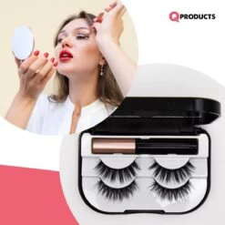 Qproducts Magnetische Wimpers - Nepwimpers - Wimperset Van 10 Wimpers 4 Eyeliners En Pincet - Inclusief Wimper Bewaardoos Met Ingebouwd Spiegeltje - Magneet Wimpers - Magnetic Lashes -Mooi Leven 1200x1200 861
