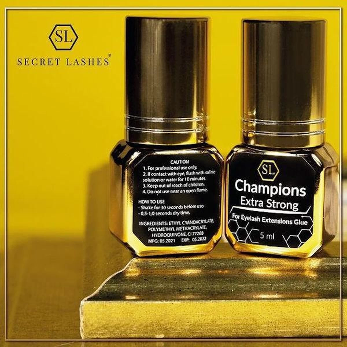 Secret Lashes Wimperextensions Lijm Champions EXTRA Strong 5ml. 4 Secret Lashes Wimperextensions Lijm Champions EXTRA Strong 5ml. - Afbeelding 2