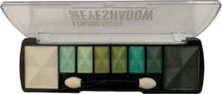 D'Donna - Oogschaduw Palette - Space Verde - Met Lange Applicator - 8 Kleuren: Wit / Groen / Zwart - 1 Doosje Met 10 Gram Inhoud