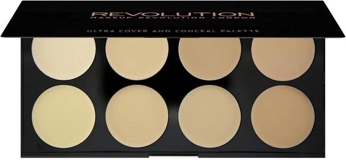 Makeup Revolution Cover & Conceal Cream Palette - Light 4 Makeup Revolution Cover & Conceal Cream Palette - Light - Afbeelding 2