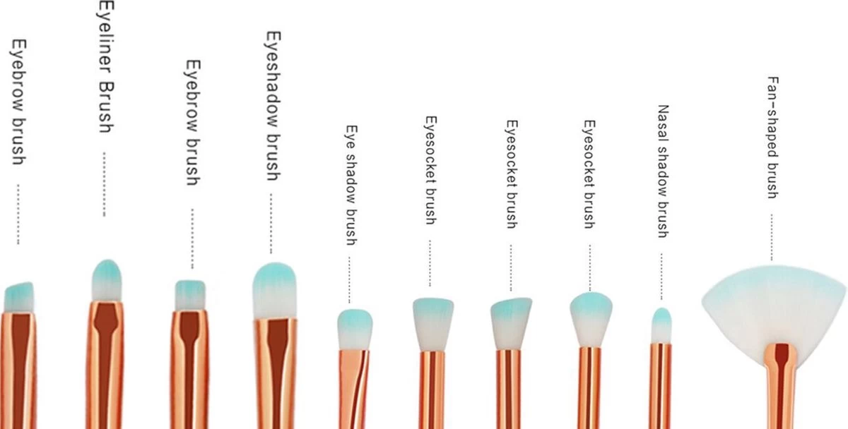 10-delige Make-up Kwasten/Brush Set | Mermaid / Zeemeermin | Fashion Favorite 5 10-delige Make-up Kwasten/Brush Set | Mermaid / Zeemeermin | Fashion Favorite - Afbeelding 3