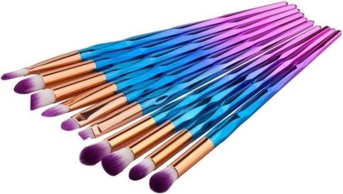 10-delige Oog Make-up Kwasten/Brush Set | Rainbow / Regenboog | Fashion Favorite 4 10-delige Oog Make-up Kwasten/Brush Set | Rainbow / Regenboog | Fashion Favorite - Afbeelding 2