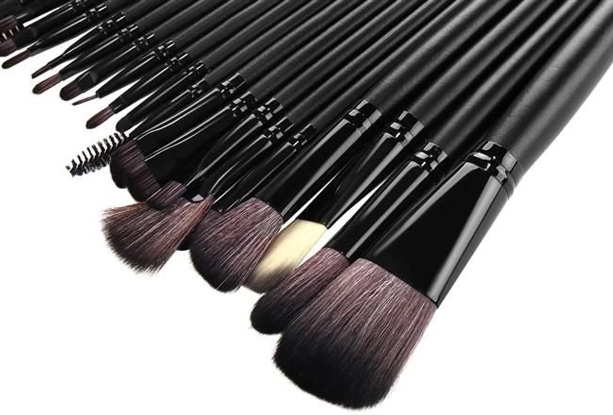 Make-up Kwasten Set - Professionele Kwasten - 24-delig Met Tasje - Cosmetica Kwasten - Zwart - Rheme 7 Make-up Kwasten Set - Professionele Kwasten - 24-delig Met Tasje - Cosmetica Kwasten - Zwart - Rheme - Afbeelding 5