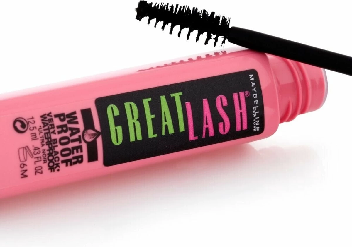Maybelline Great Lash Waterproof Mascara - Zwart 6 Maybelline Great Lash Waterproof Mascara - Zwart - Afbeelding 4