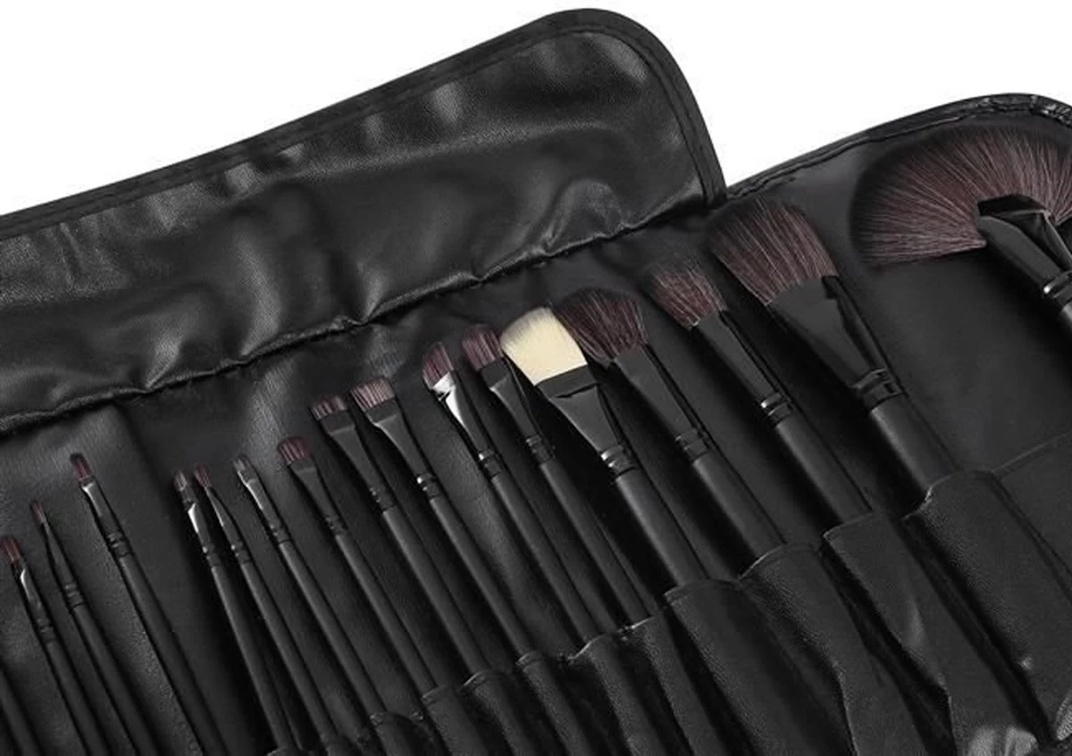 Make-up Kwasten Set - Professionele Kwasten - 24-delig Met Tasje - Cosmetica Kwasten - Zwart - Rheme 16 Make-up Kwasten Set - Professionele Kwasten - 24-delig Met Tasje - Cosmetica Kwasten - Zwart - Rheme - Afbeelding 14