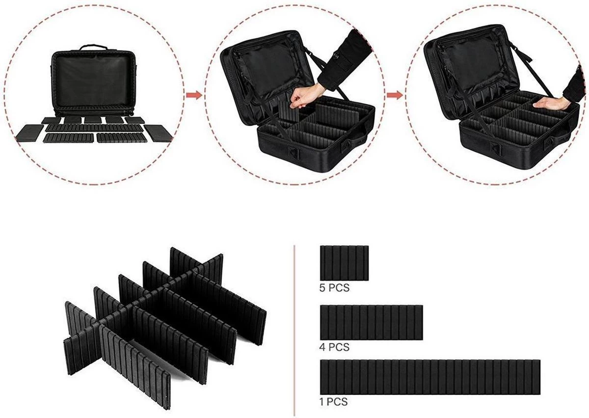 Visagie Kappers Koffer - Make Up Cosmetica Tas - Beauty Case - Groot 41 X 31 X 14 Cm 4 Visagie Kappers Koffer - Make Up Cosmetica Tas - Beauty Case - Groot 41 X 31 X 14 Cm - Afbeelding 2