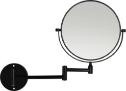 LYVION Make-up Spiegel - Scheerspiegel - Vergrootspiegel - 2 Spiegels - Voor Aan De Wand - Uitklapbaar - Verstelbaar - Cosmeticaspiegel - Dubbelzijdig - RVS - Zwart -Mooi Leven 1200x869 1