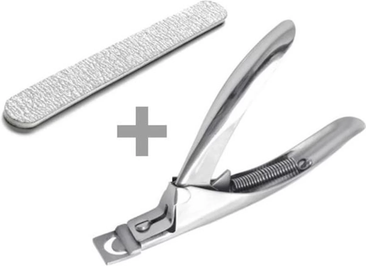 Merkloos Nageltip Knipper RVS + Nagelvijl Zebra Recht 100/180 - Kunstnagel Knipper 3 Merkloos Nageltip Knipper RVS + Nagelvijl Zebra Recht 100/180 - Kunstnagel Knipper