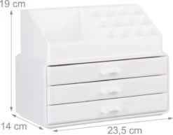 Relaxdays Make-up Organizer Klein - Stapelbaar - Sieradendoosje - Cosmetica - Opbergbox - Wit -Mooi Leven 1200x939 4