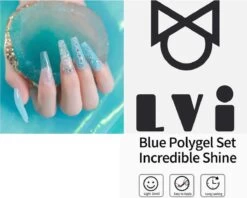 Elvi Polygel Starterskit -Complete Set Inc. USB UV/Led Mini Lamp-6x15g Polygel Kleuren Blauw - Nagelverlenging Polyacryl UV Nagellak-Quick Extension Temperature Color Changing Gel Blue Green -Mooi Leven 1200x960 6