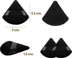 Merkloos Powder Puff Driehoek - Beauty Blender - Powder Puff - Poederdons - 12 Stuks - Zwart -Mooi Leven 1200x971 5