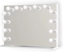 Bright Beauty Vanity Hollywood Make Up Spiegel Met Verlichting - 80 X 65 Cm - Dimbaar - Zonder Rand - Spiegelglas -Mooi Leven 1200x995 3