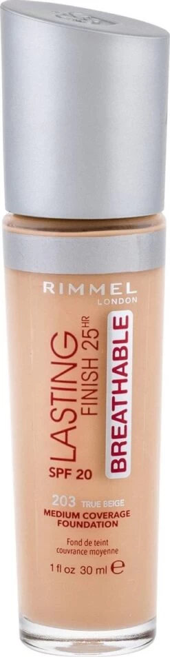 Rimmel London Rimmel Lasting Finish Breathable Foundation - 203 True Beige -Mooi Leven 311x1200 6