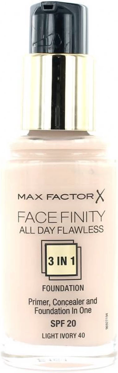 Max Factor Facefinity All Day Flawless 3-in-1 Liquid Foundation - 040 Ivory 6 Max Factor Facefinity All Day Flawless 3-in-1 Liquid Foundation - 040 Ivory - Afbeelding 4