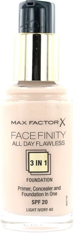 Max Factor Facefinity All Day Flawless 3-in-1 Liquid Foundation - 040 Ivory