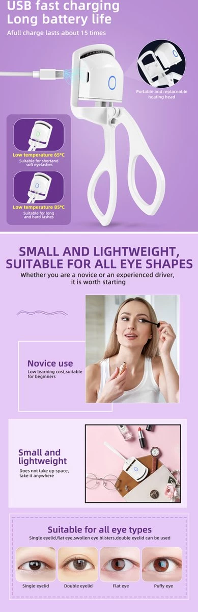 BeautyTech Elektrische Wimperkruller/Wimperkrultang - Roze - Oplaadbaar - Beauty - Verzorging - Make Up 9 BeautyTech Elektrische Wimperkruller/Wimperkrultang - Roze - Oplaadbaar - Beauty - Verzorging - Make Up - Afbeelding 7