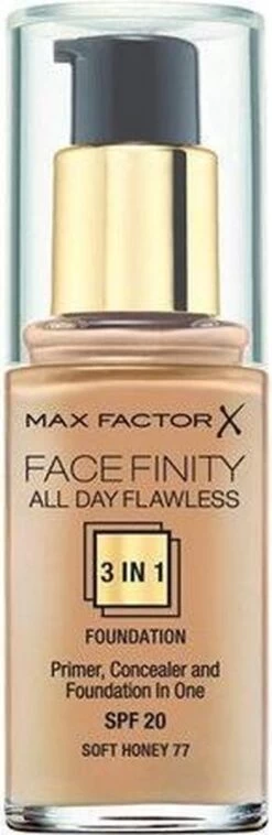 Max Factor Facefinity All Day Flawless 3-in-1 Liquid Foundation - 077 Soft Honey 23 Max Factor Facefinity All Day Flawless 3-in-1 Liquid Foundation - 077 Soft Honey -Mooi Leven 391x1200 1