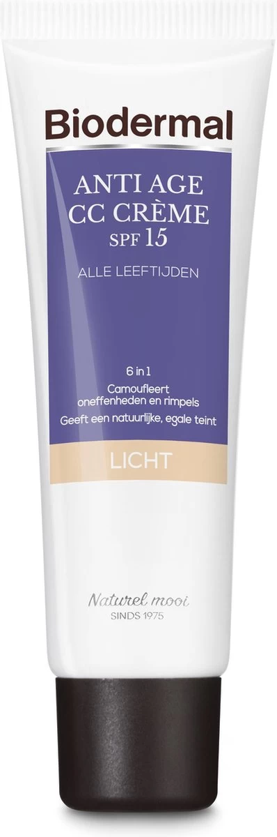 Biodermal Anti Age CC - Camouflerende Crème Met SPF15 - Lichte Huid - 50ml 3 Biodermal Anti Age CC - Camouflerende Crème Met SPF15 - Lichte Huid - 50ml